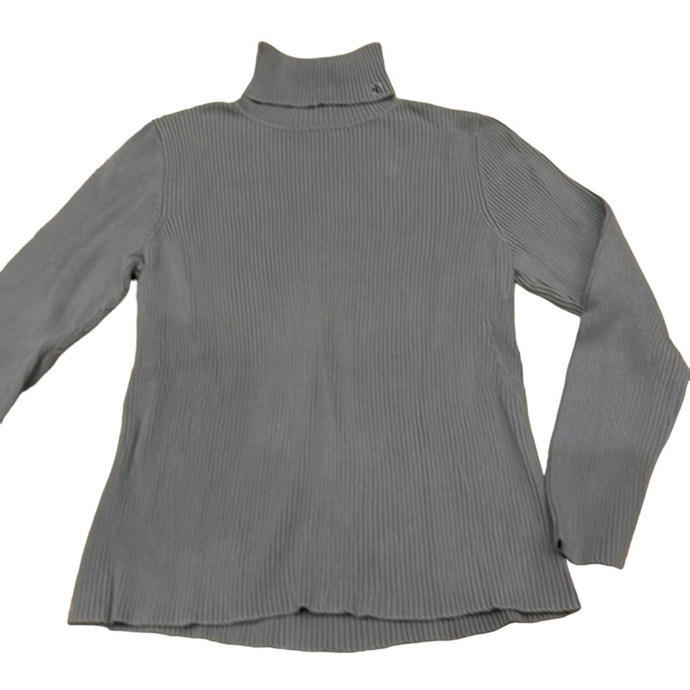 LAUREN RALPH LAUREN Ribbed Turtleneck Blue Grey Classic Size XL
